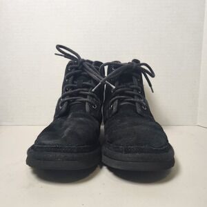 Ugg Neumel High Chukka Boots Men's 6 Black Suede Sheepskin Ankle Lace Up‎